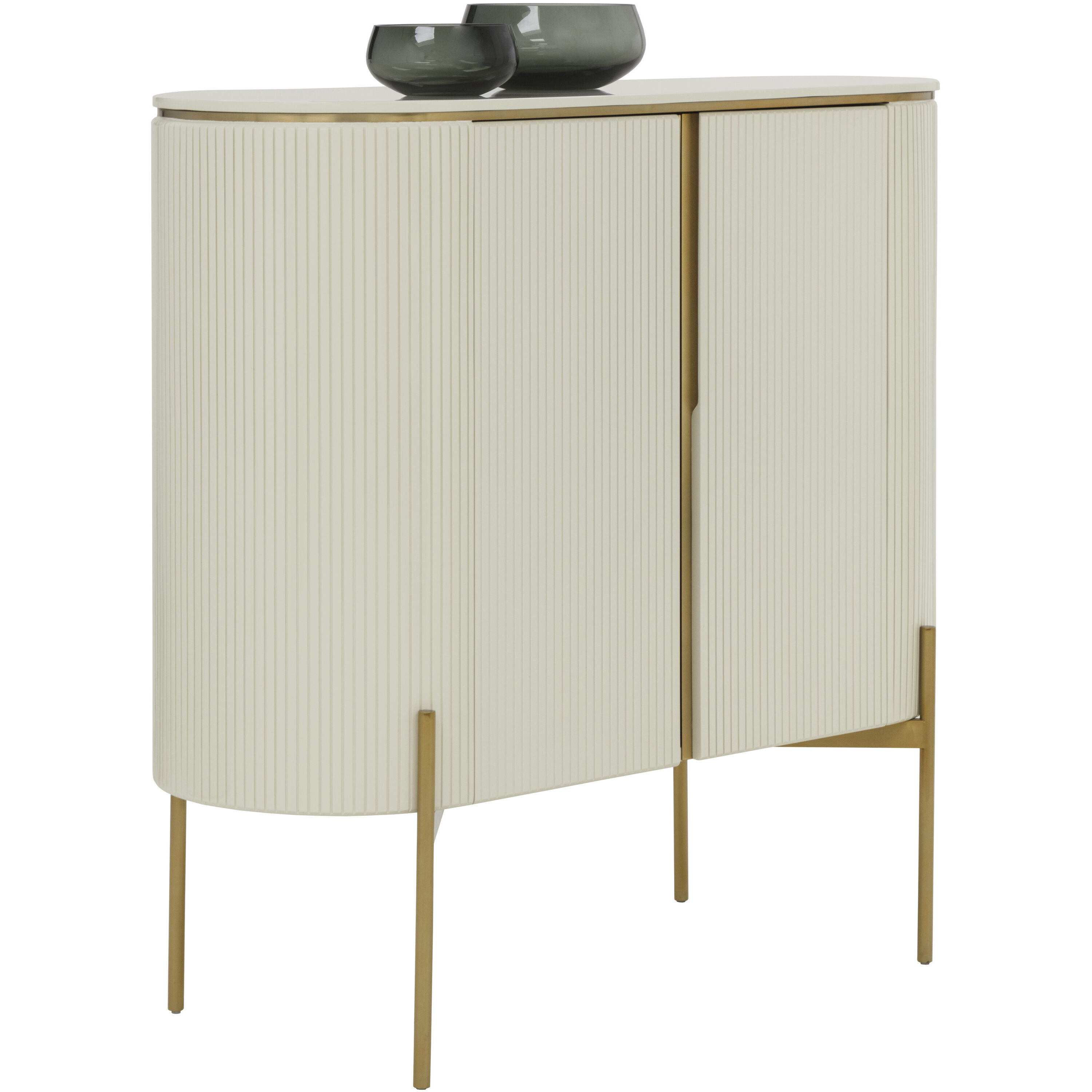 Paloma High Gloss Cream Bar Cabinet